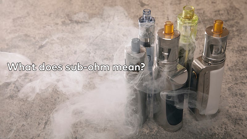 Illustration eines Sub-Ohm-Vaping-Setups