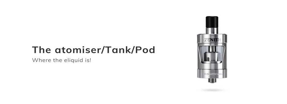 Der Zerstäuber/Tank/Pod - Wo die e-Flüssigkeit ist