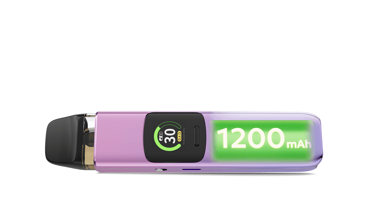 1200mAh Akku für längeres Dampfen